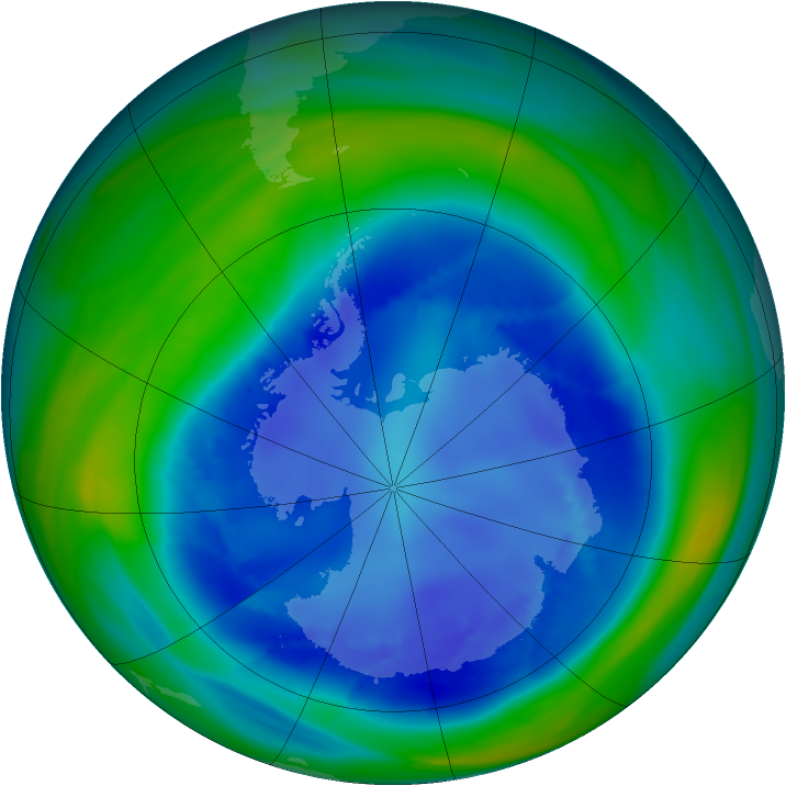 Antarctic ozone map for 25 August 2006